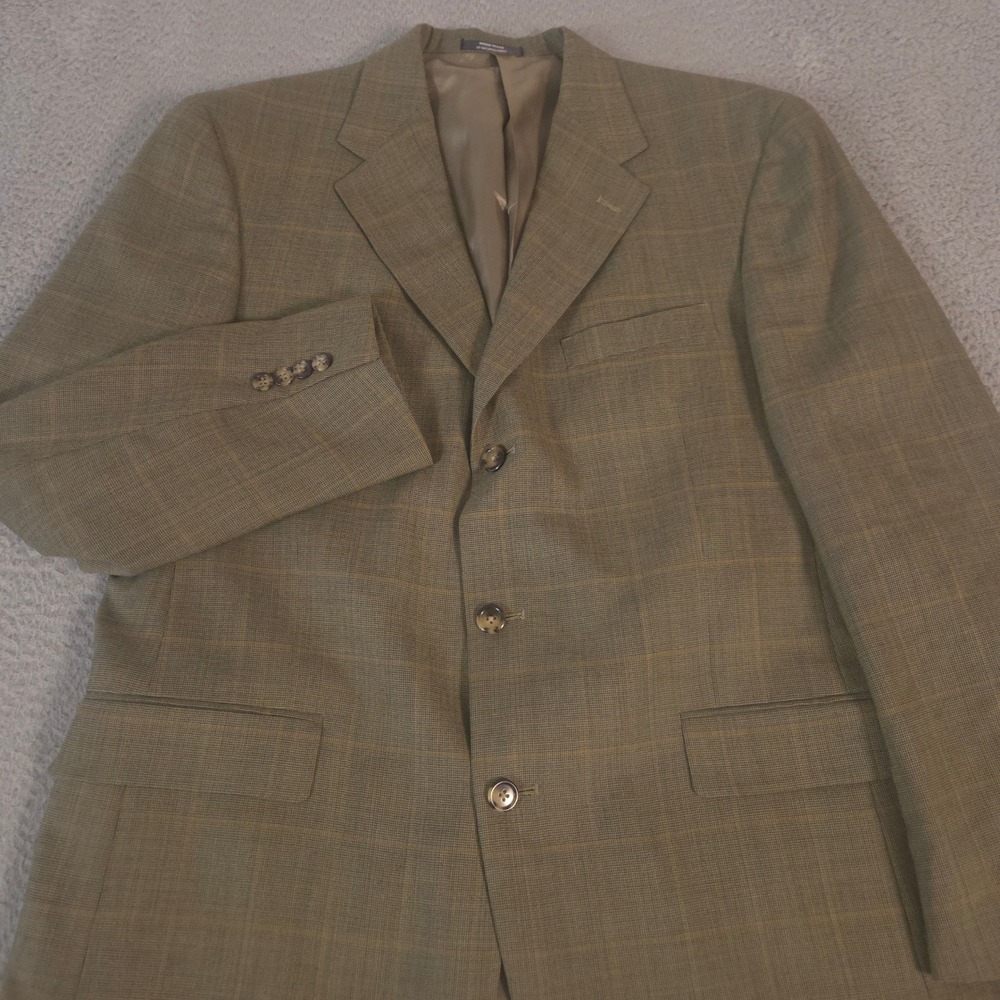 Austin Reed Blazer Men 42R Glen Check Plaid Wool Blend 3-Btn Sport Coat Jacket‎